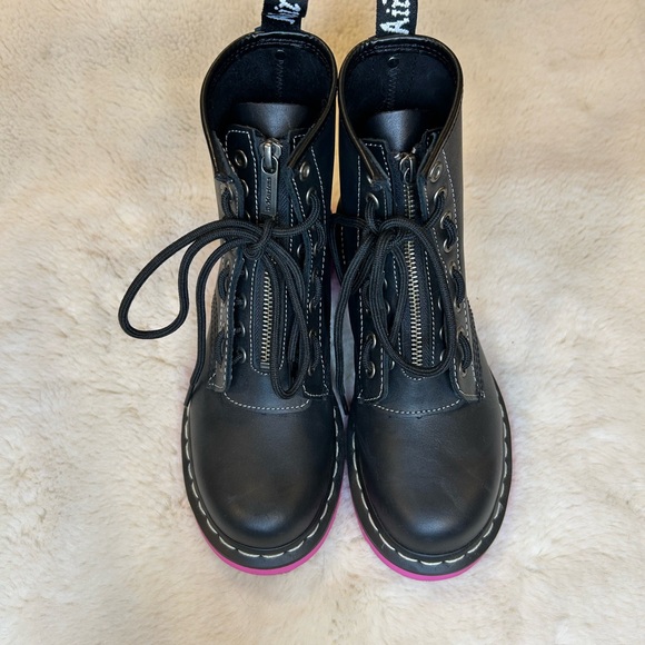 Dr. Martens 1460 Pink Sole Wanama Leather Jungle Zip Boots 6 - Picture 4 of 10